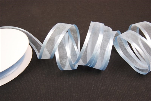 Band 25m/ 15mm, Organza D-Face satin, hblau Band 25m/ 15mm, Organza D-Face satin, hblau
