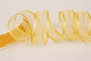 Band 25m/ 25mm, Organza D-Face satin, dgelb Band 25m/ 25mm, Organza D-Face satin, dgelb