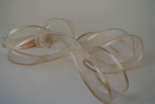 Band 25m/ 25mm, Organza D-Face satin, beige Band 25m/ 25mm, Organza D-Face satin, beige