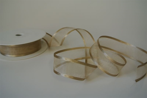 Band 25m/ 25mm, Organza D-Face satin, leber Band 25m/ 25mm, Organza D-Face satin, leber