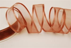 Band 25m/ 25mm, Organza D-Face satin, hbraun Band 25m/ 25mm, Organza D-Face satin, hbraun