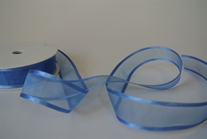 Band 25m/ 25mm, Organza D-Face satin, altblau Band 25m/ 25mm, Organza D-Face satin, altblau