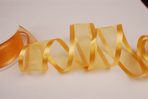 Band 25m/ 40mm, Organza D-Face satin, dgelb Band 25m/ 40mm, Organza D-Face satin, dgelb