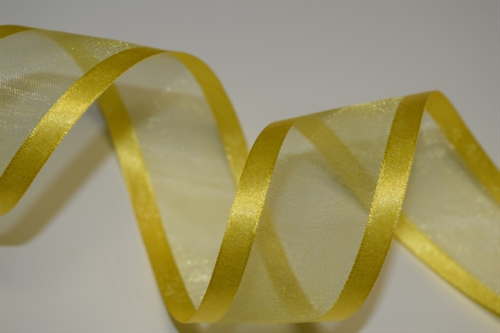 Band 25m/ 40mm, Organza D-Face satin, gelb Band 25m/ 40mm, Organza D-Face satin, gelb