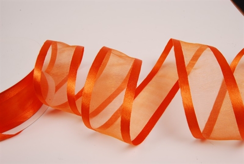 Band 25m/ 40mm, Organza D-Face satin, mandarin Band 25m/ 40mm, Organza D-Face satin, mandarin