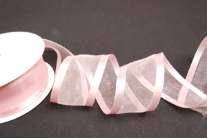 Band 25m/ 40mm, Organza D-Face satin, hrosa Band 25m/ 40mm, Organza D-Face satin, hrosa