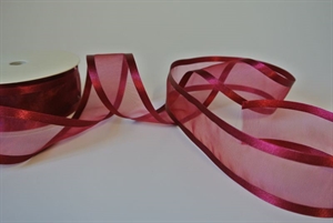 Band 25m/ 40mm, Organza D-Face satin, rubin Band 25m/ 40mm, Organza D-Face satin, rubin