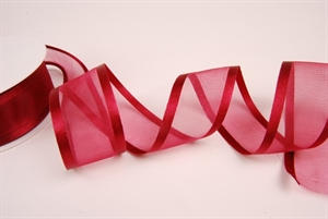 Band 25m/ 40mm, Organza D-Face satin, rot Band 25m/ 40mm, Organza D-Face satin, rot