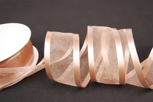 Band 25m/ 40mm, Organza D-Face satin, beige Band 25m/ 40mm, Organza D-Face satin, beige