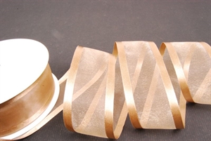 Band 25m/ 40mm, Organza D-Face satin, leber Band 25m/ 40mm, Organza D-Face satin, leber