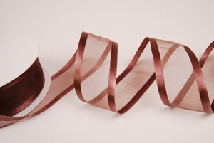 Band 25m/ 40mm, Organza D-Face satin, dbraun Band 25m/ 40mm, Organza D-Face satin, dbraun