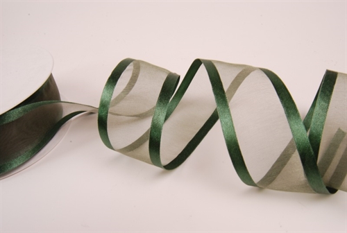 Band 25m/ 40mm, Organza D-Face satin, grün Band 25m/ 40mm, Organza D-Face satin, grün