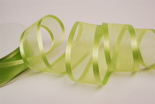 Band 25m/ 40mm, Organza D-Face satin, lindengrün Band 25m/ 40mm, Organza D-Face satin, lindengrün