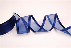 Band 25m/ 40mm, Organza D-Face satin, dblau Band 25m/ 40mm, Organza D-Face satin, dblau