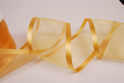 Band 25m/ 70mm, Organza D-Face satin, dgelb Band 25m/ 70mm, Organza D-Face satin, dgelb