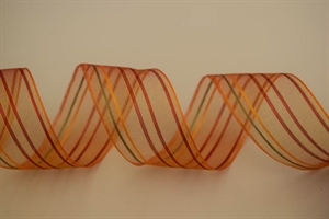 Band 20m/ 40mm, Streifen-Tüll, ocker Band 20m/ 40mm, Streifen-Tüll, ocker