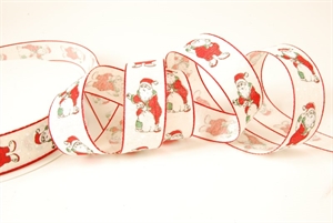 Band 50m/ 25mm, Nikolaus auf Leinen, rot Band 50m/ 25mm, Nikolaus auf Leinen, rot