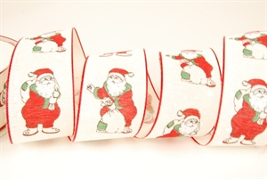 Band 50m/ 40mm, Nikolaus auf Leinen, rot Band 50m/ 40mm, Nikolaus auf Leinen, rot