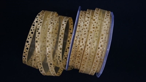 Band 20m/ 20mm, Organza m. Lochrand, natur Band 20m/ 20mm, Organza m. Lochrand, natur