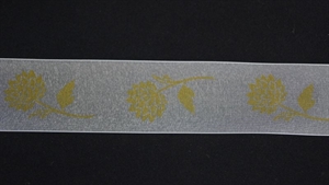 Band 20m/ 40mm, Clivia Blumen Mab, gelb Band 20m/ 40mm, Clivia Blumen Mab, gelb