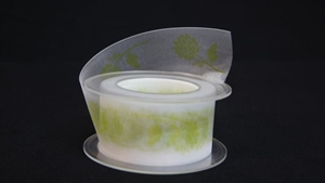 Band 20m/ 40mm, Clivia Blumen Mab, hgrün Band 20m/ 40mm, Clivia Blumen Mab, hgrün