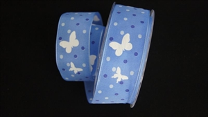 Band 20m/ 40mm, Fee Punkte Mab, blau Band 20m/ 40mm, Fee Punkte Mab, blau