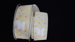 Band 20m/ 40mm, Fee Punkte Mab, gelb Band 20m/ 40mm, Fee Punkte Mab, gelb