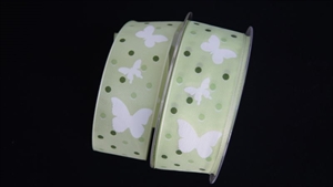 Band 20m/ 40mm, Fee Punkte Mab, grün Band 20m/ 40mm, Fee Punkte Mab, grün