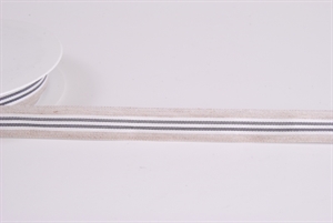 Band 20m/ 15mm, Mittelstreifen Leinen, grau Band 20m/ 15mm, Mittelstreifen Leinen, grau