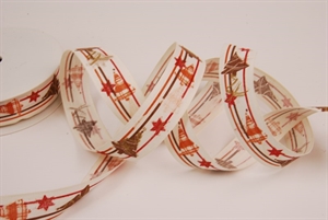 Band 20m/ 25mm, Leinen m. Sternen, ocker Band 20m/ 25mm, Leinen m. Sternen, ocker