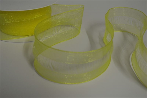 Band 25m/ 40mm, Organdi, citronengelb Band 25m/ 40mm, Organdi, citronengelb