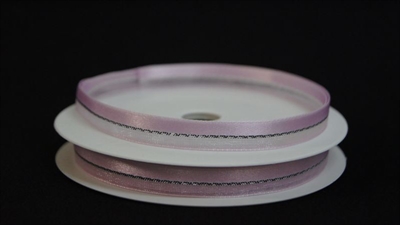 Band 20m/ 10mm, uni & tüll, pink/silber 30