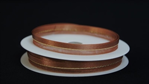 Band 20m/ 10mm, uni & tüll, ocker Band 20m/ 10mm, uni & tüll, ocker