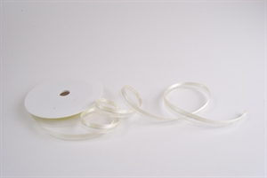 Band 20m/ 10mm, uni & tüll, creme/silber Band 20m/ 10mm, uni & tüll, creme/silber
