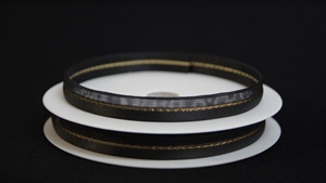 Band 20m/ 10mm, uni & tüll, schwarz Band 20m/ 10mm, uni & tüll, schwarz