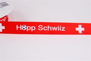 Band 25m/ 25mm, Hopp Schwiiz, rot Band 25m/ 25mm, Hopp Schwiiz, rot