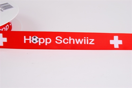 Band 25m/ 25mm, Hopp Schwiiz, rot