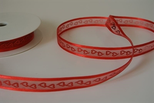 Band 20m/ 15mm, Herz/ Sheer, rot/rot Band 20m/ 15mm, Herz/ Sheer, rot/rot
