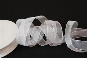 Band 50m/ 15mm, Organza, weiss Band 50m/ 15mm, Organza, weiss