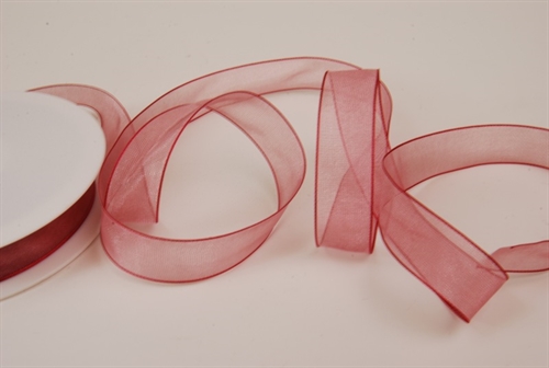 Band 50m/ 15mm, Organza, erdbeer Band 50m/ 15mm, Organza, erdbeer
