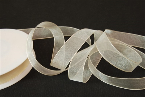 Band 50m/ 15mm, Organza, cream Band 50m/ 15mm, Organza, cream