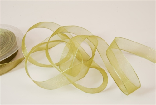 Band 50m/ 15mm, Organza, olive Band 50m/ 15mm, Organza, olive