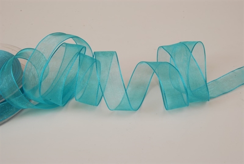 Band 50m/ 15mm, Organza, helltürkis Band 50m/ 15mm, Organza, helltürkis
