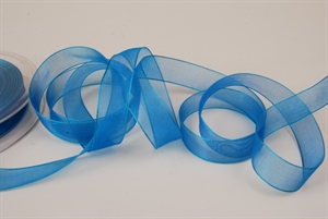 Band 50m/ 15mm, Organza, blau Band 50m/ 15mm, Organza, blau