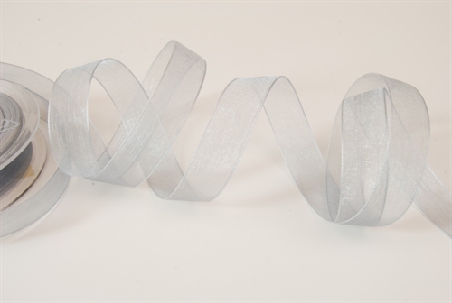 Band 50m/ 15mm, Organza, grau Band 50m/ 15mm, Organza, grau