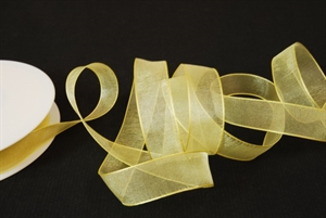Band 50m/ 15mm, Organza, hellgelb Band 50m/ 15mm, Organza, hellgelb