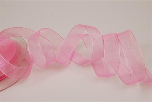Band 50m/ 15mm, Organza, pink Band 50m/ 15mm, Organza, pink