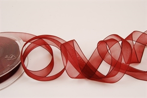 Band 25m/ 15mm, Organza, stierenblut Band 25m/ 15mm, Organza, stierenblut