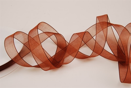 Band 25m/ 15mm, Organza, dbraun Band 25m/ 15mm, Organza, dbraun