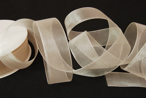 Band 50m/ 25mm, Organza, cream Band 50m/ 25mm, Organza, cream